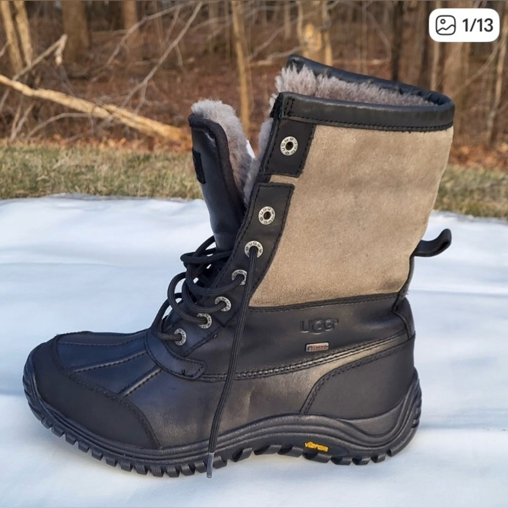 UGG Adirondack II Women’s Waterproof Snow Boots | Leather, Shearling, Size 8